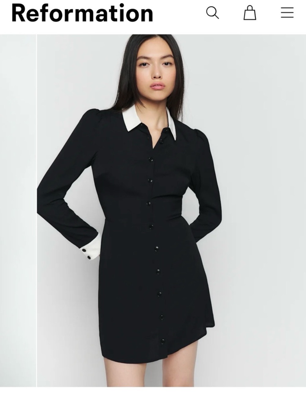Reformation Scheana Dress Black - Size 4 - Picture 4 of 5